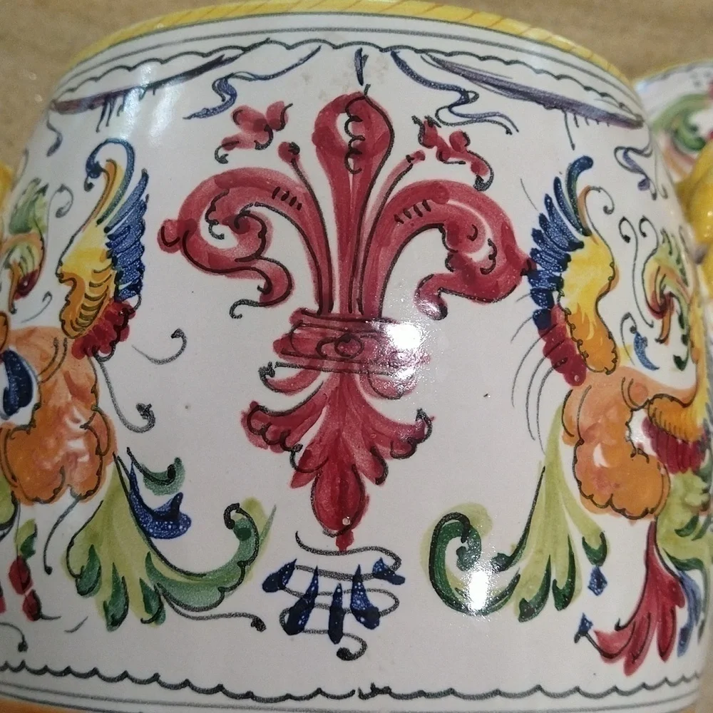 Vintage hand-painted Italian biscotti biscuit jar container